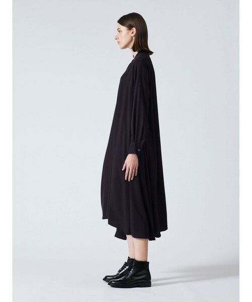 mizuiro ind T/Rスタンドカラーフレアワンピース （ロング・マキシ丈