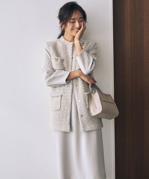 セール】 ツイード調ニット ジレ （ベスト）｜S size ONWARD(小さい