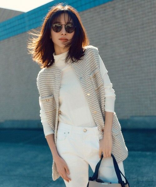 セール】 ツイード調ニット ジレ （ベスト）｜S size ONWARD(小さい