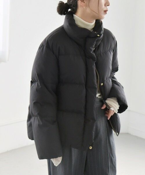セール】 quaranciel: スタンドカラー フレア ダウン コート （ダウン