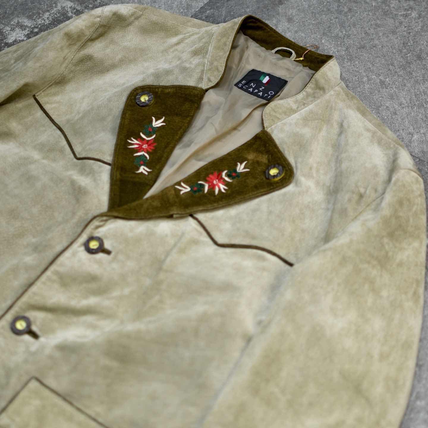 古着通販】古着 オーバーサイズ チロリアンジャケット スウェード