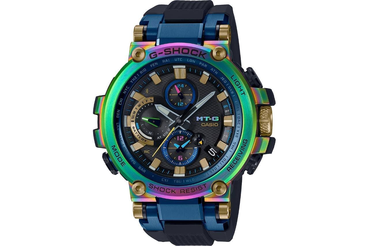 G-SHOCKに華やかな虹色の特別モデル「MTG-B1000RB」 [インターネットコム]