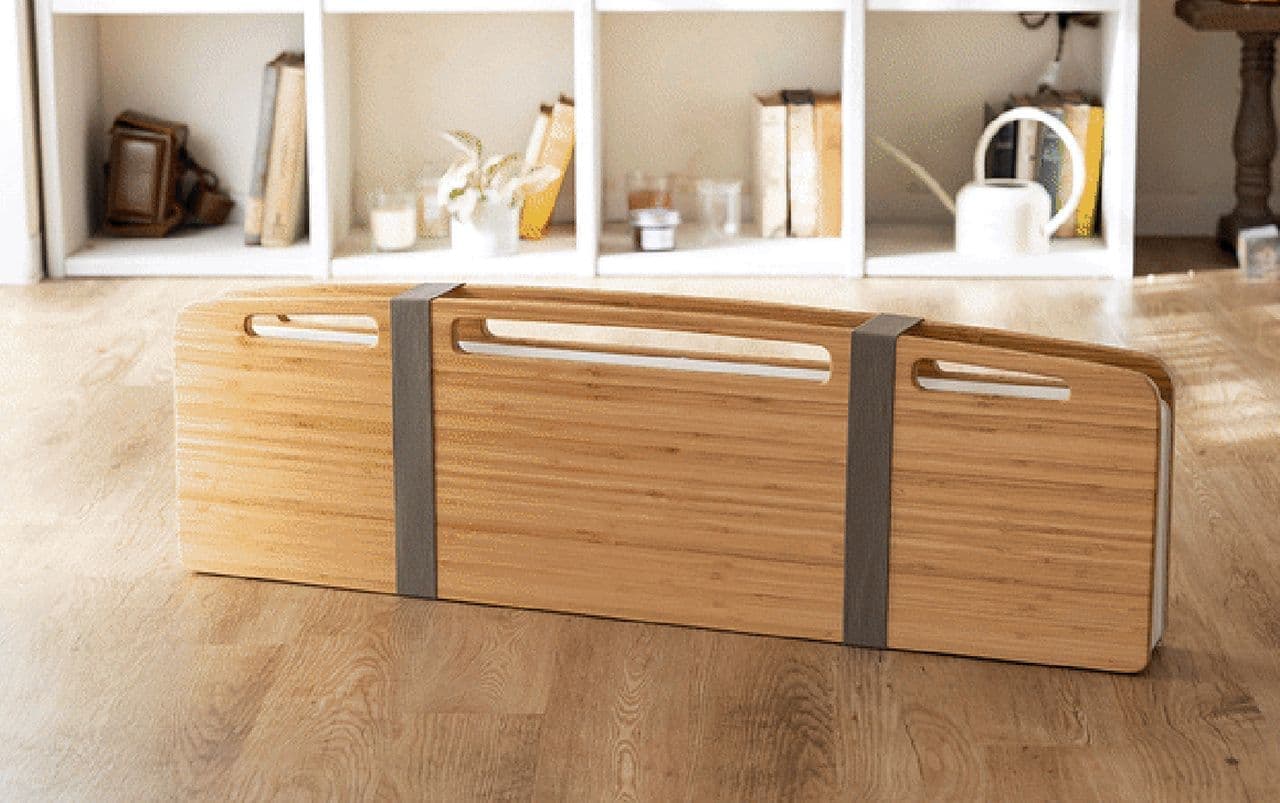 折り畳むと厚さ9cmに！ 伸び縮みするベッド「アコーディオン式ベッド