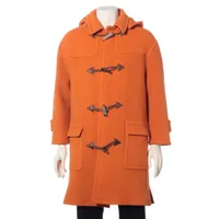 エルメス ウール ダッフルコート 46 メンズ オレンジ ヴィンテージ