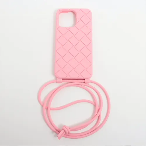 ボッテガヴェネタ イントレチャート シリコン iPhoneケース ピンク A