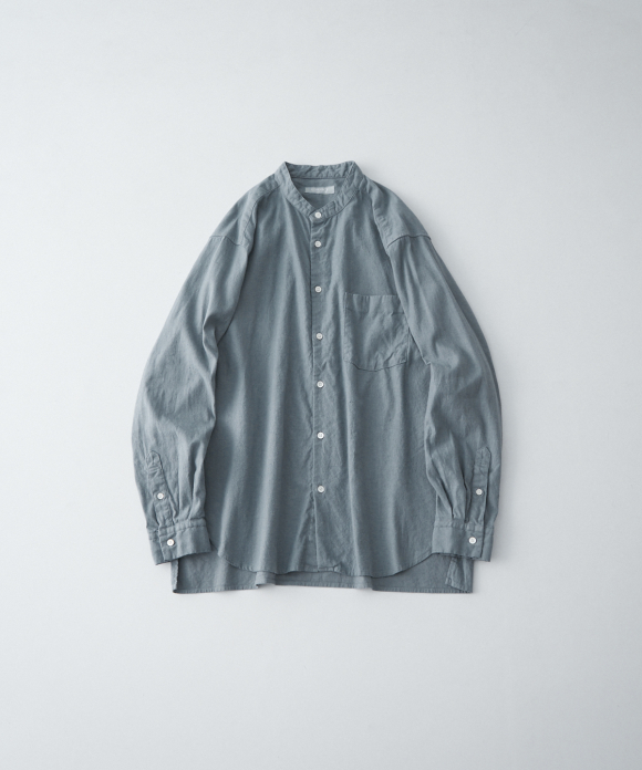 UpcycleLino] 起毛リネン レギュラーカラーシャツ｜nest Robe