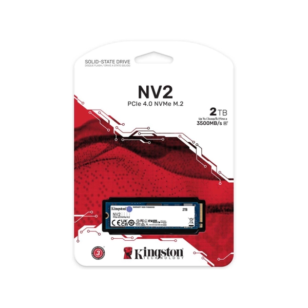 キングストン 2TB NV2 NVMe PCIe SSD Gen 4.0 x 4 読取最大3500Mb/秒