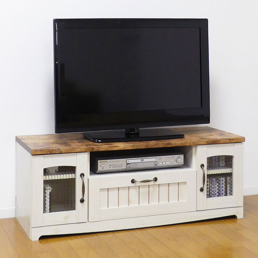 送料無料】 COUNTRY カントリー テレビ台 ローボード 収納扉 木目調