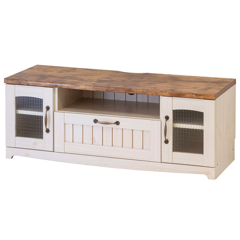 送料無料】 COUNTRY カントリー テレビ台 ローボード 収納扉 木目調