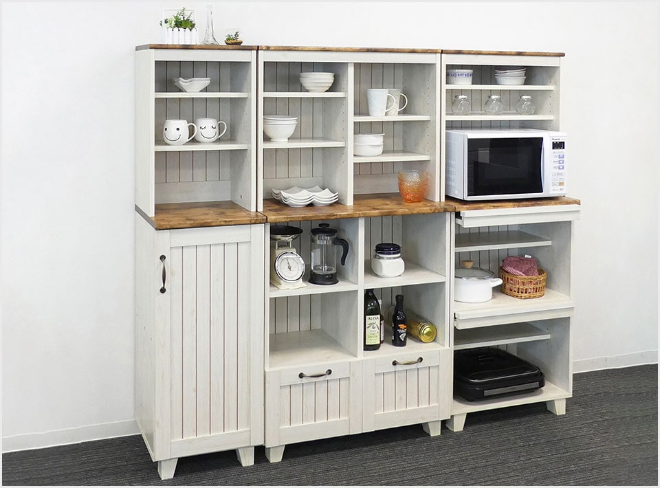 送料無料】 COUNTRY カントリー ハイキャビネット 多目的ラック 食器棚