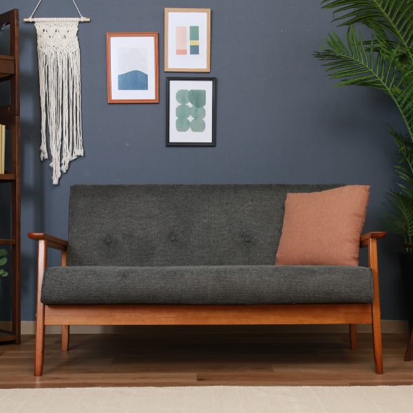 30％OFF】【送料無料】厚手ファブリックコンパクトソファ 2人掛け