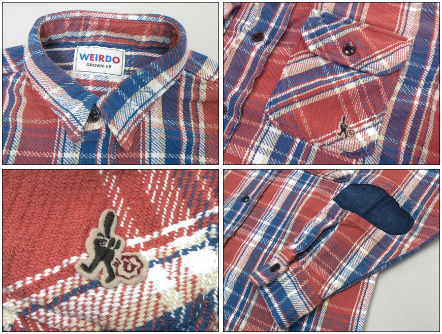 楽天市場】WEIRDO ウィアード チェーン刺繍 長袖 チェック ワーク