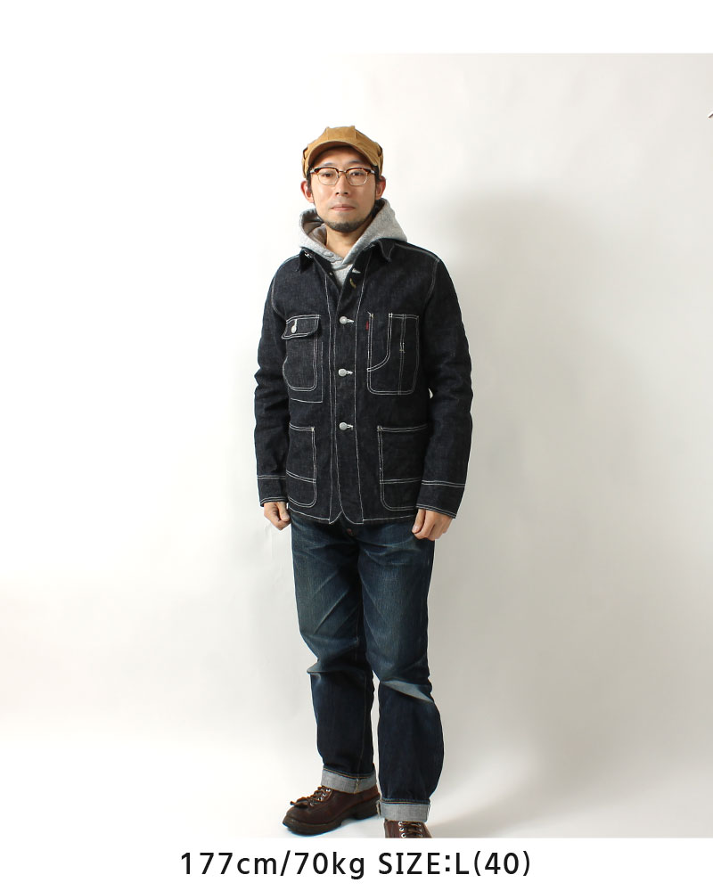 EIGHT-G(エイトジー) デニムカバーオール デニム襟 / 8JK-01B / 定番