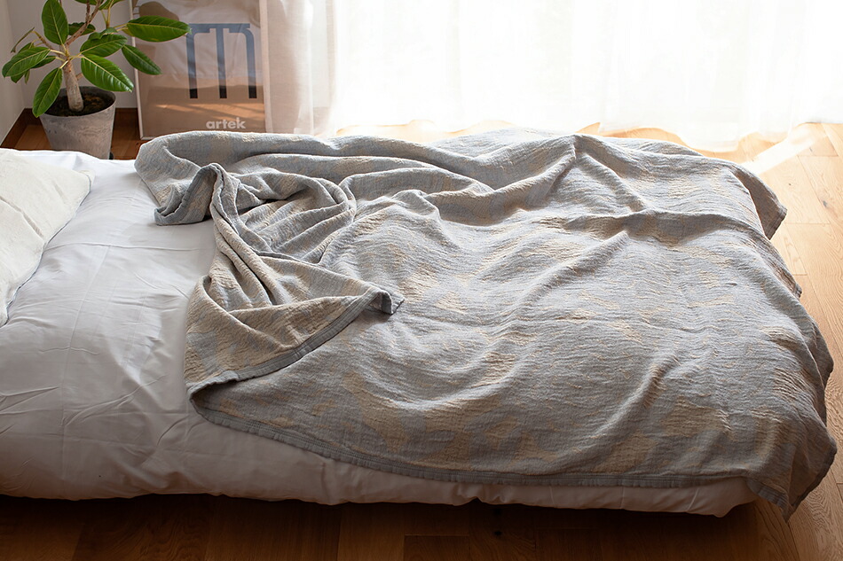 リネン＆シュニールコットン シングルブランケット（クリッパン