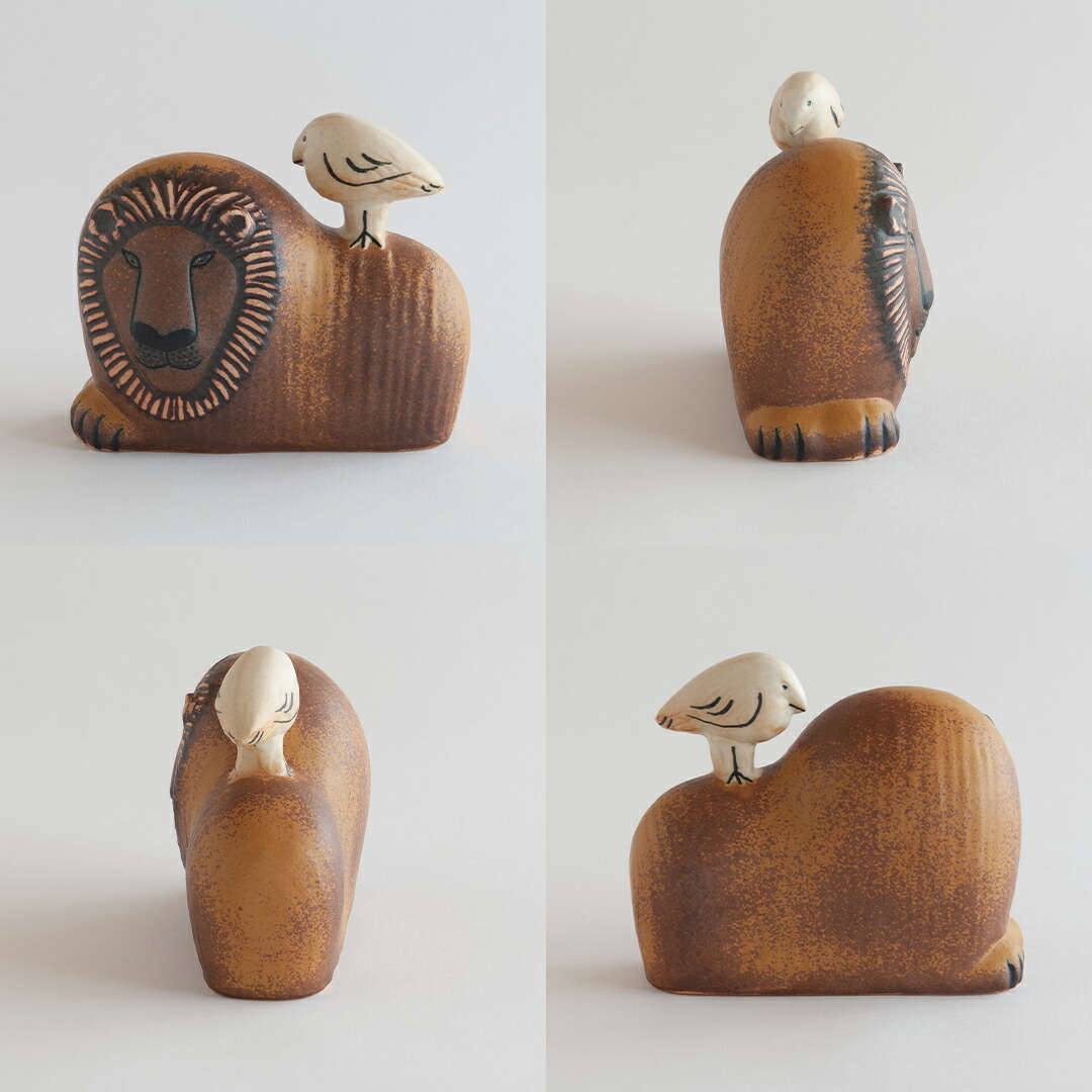 ライオンとトリ（リサ・ラーソン／Lisa Larson） フリーデザイン