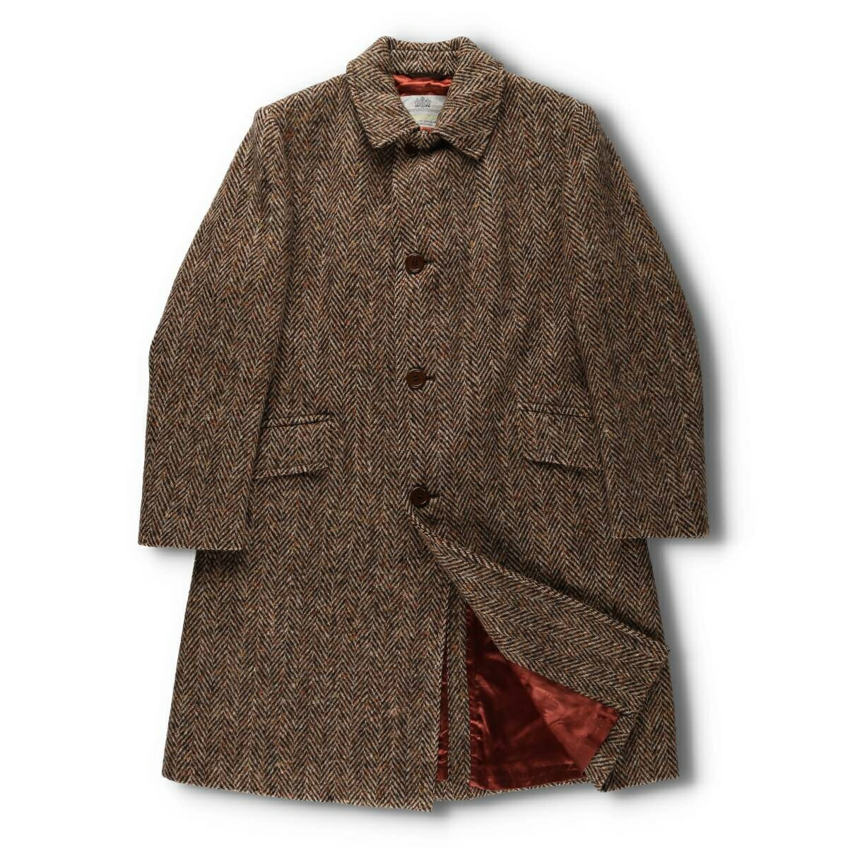 古着 アクアスキュータム Aquascutum ツイードコート カラーネップ