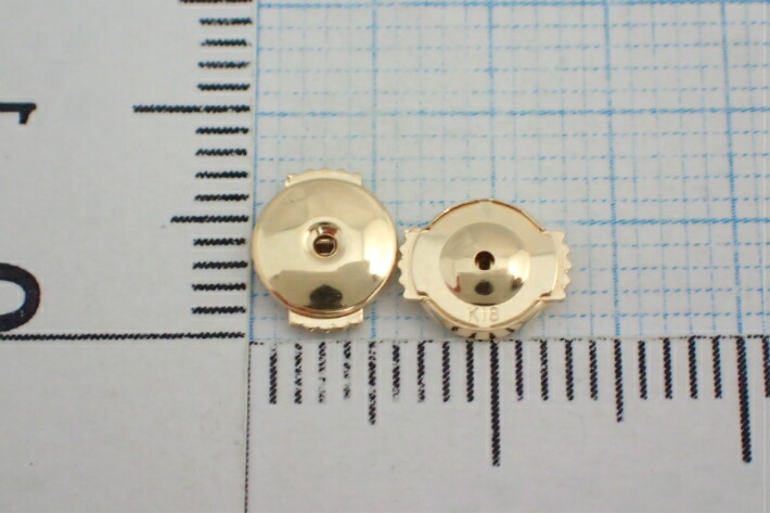 楽天市場】K18/ピアスキャッチ/ディスクキャッチ/サイドプッシュ式