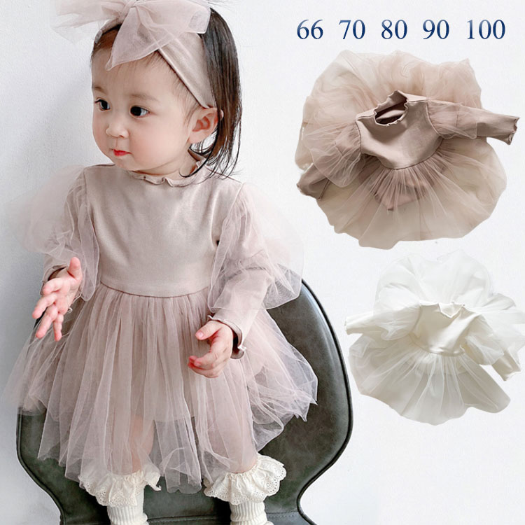 楽天市場】ベビー ワンピース ロンパース 長袖 ベビー ドレス 女の子