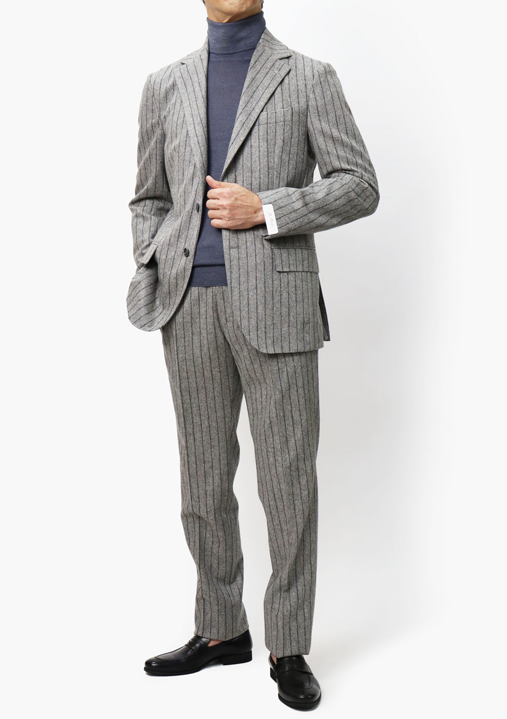 De Petrillo グレー ビジネススーツ サイズ46 脱ブナン！周りと差が