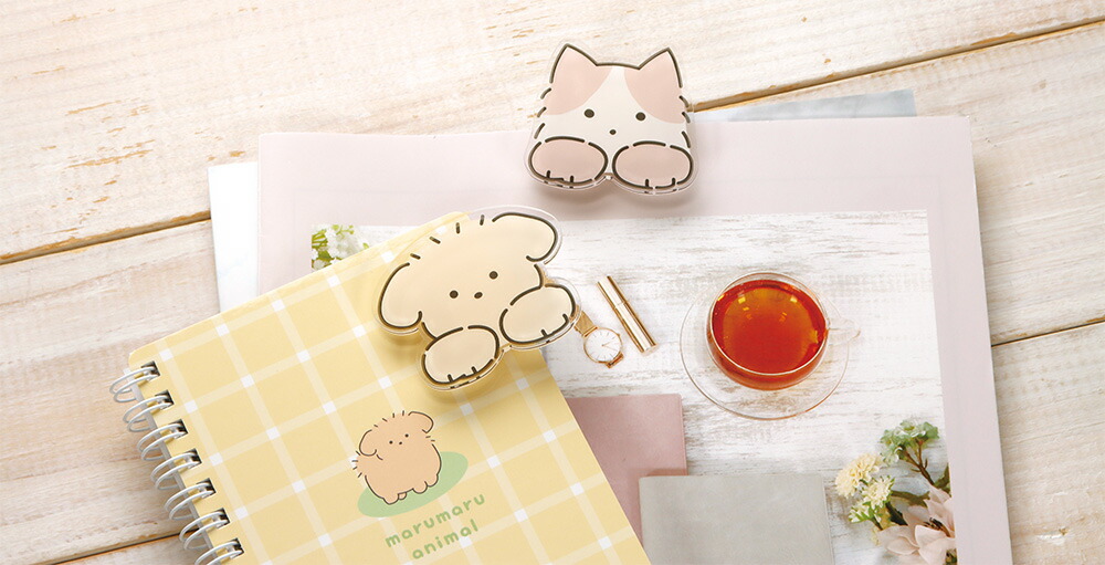 楽天市場】まるまるアニマル／回転アクリルクリップ《ブッククリップ