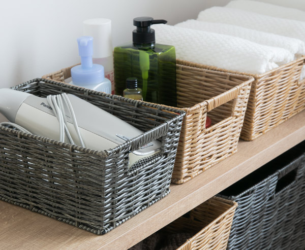 楽天市場】バスケット 収納ボックス 約 幅19×奥行28×高さ12cm