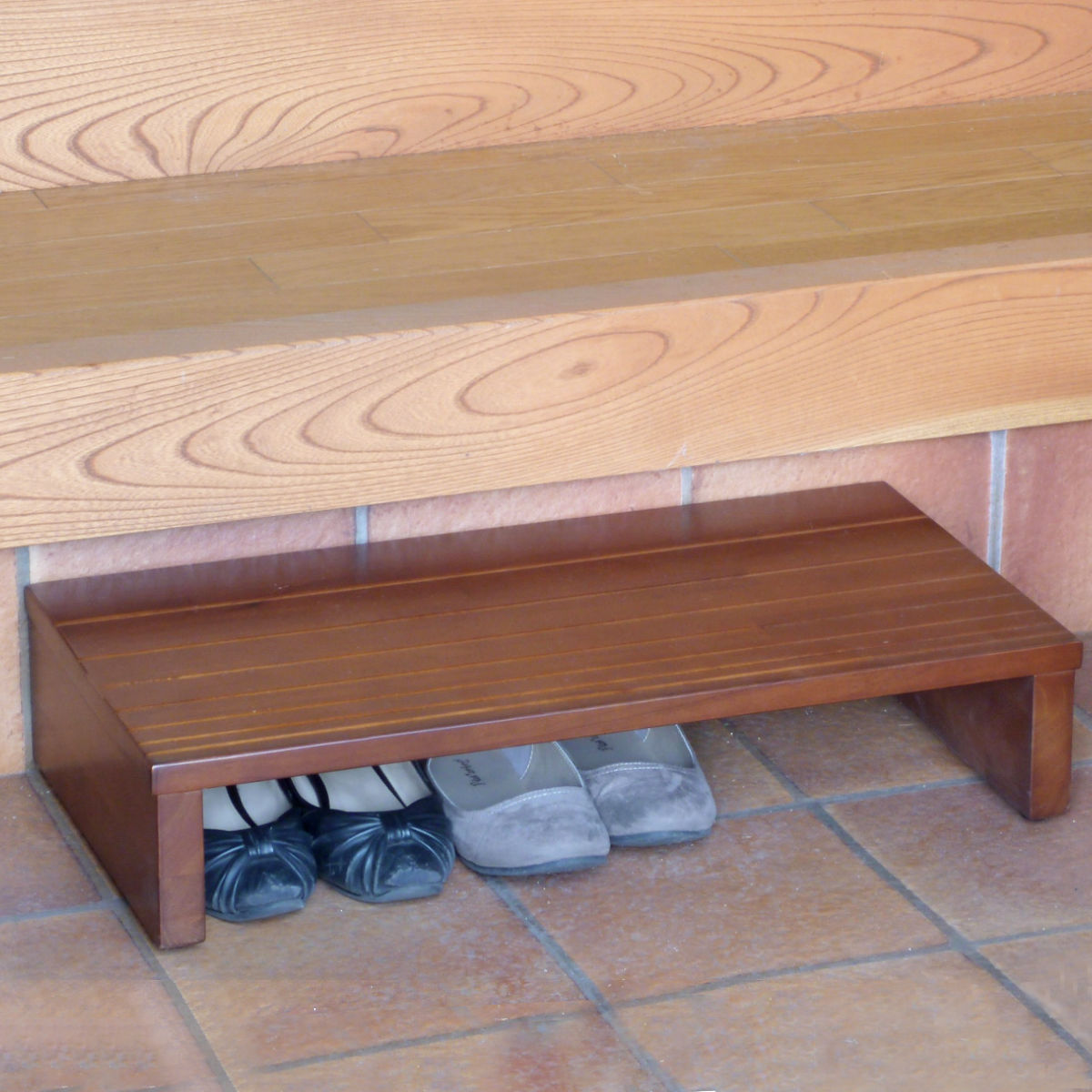 楽天市場】玄関台 幅60cm 天然木 （ 台 玄関踏み台 踏台 木製 完成品