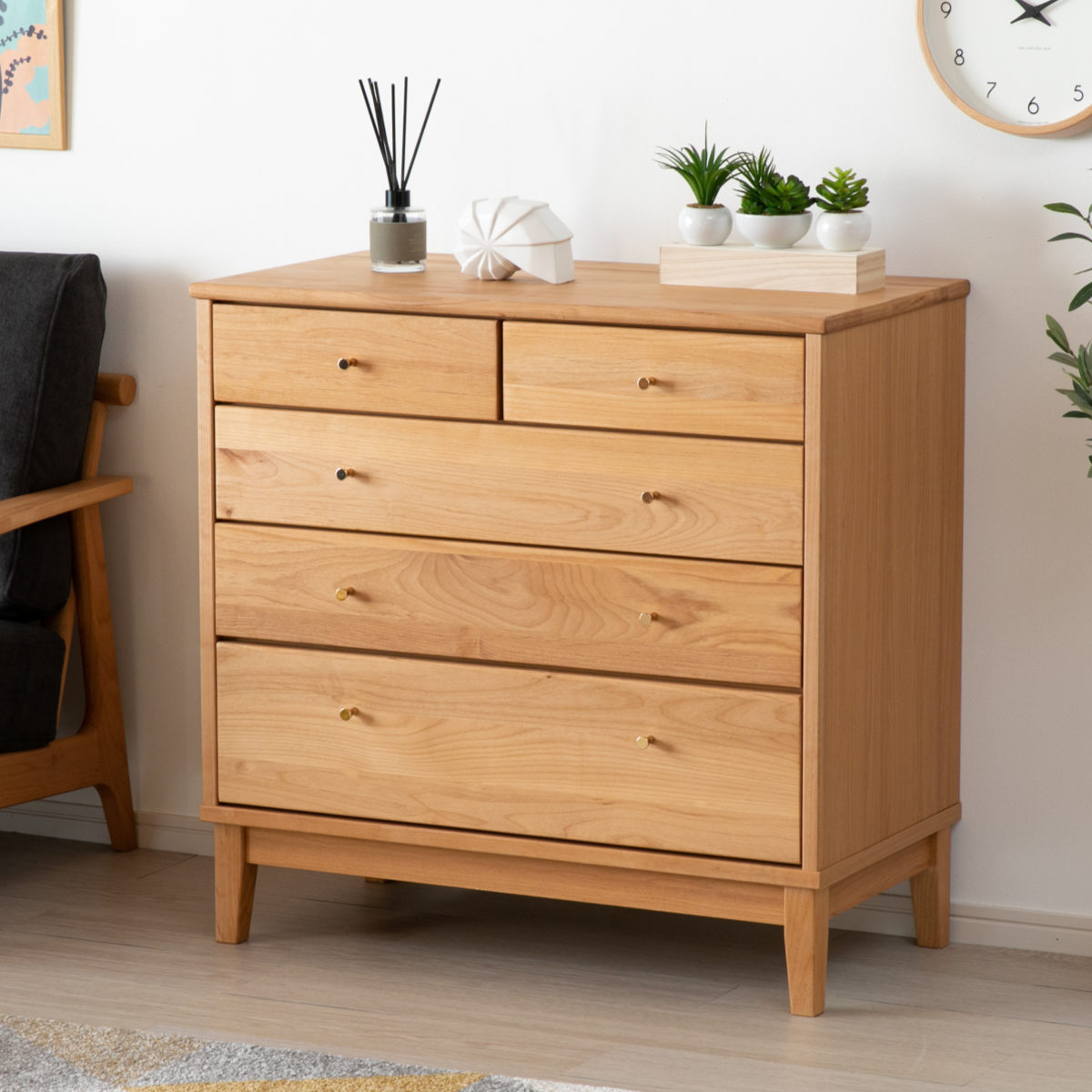 楽天市場】チェスト 4段 北欧風 アルダー材 FORTO 約幅81cm （ 送料