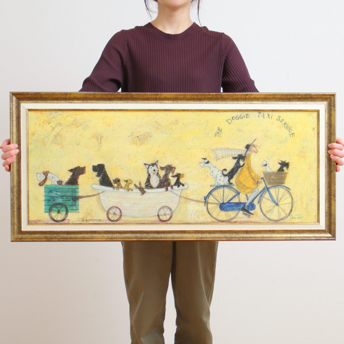 楽天市場】アートパネル サムトフト 『いぬタクシー』 94.5×43cm