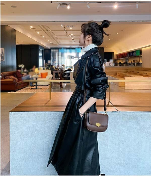 楽天市場】PUレザー コート レディース ロングコート フェイクレザー