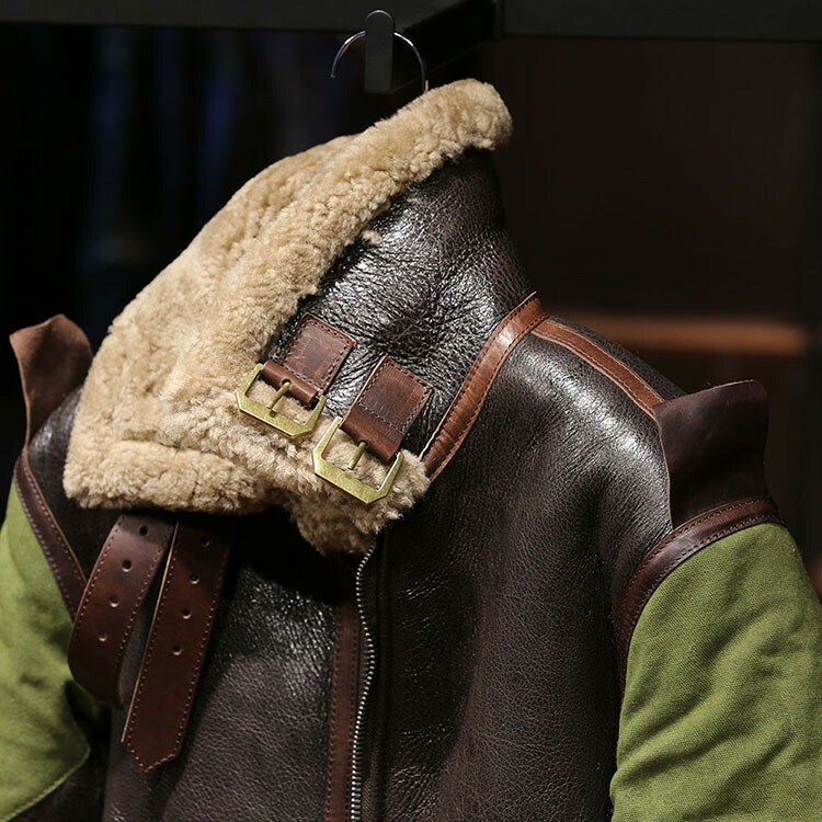 楽天市場】B3 フライトジャケット ムートン コート 馬革 切り替え羊革