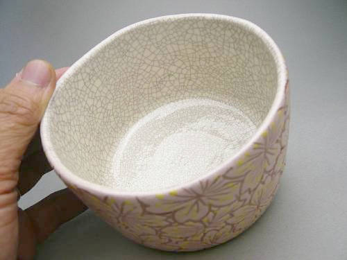 桜小紋楽茶碗【送料無料】【茶筅・茶杓付】 - 京焼清水焼 松韻堂