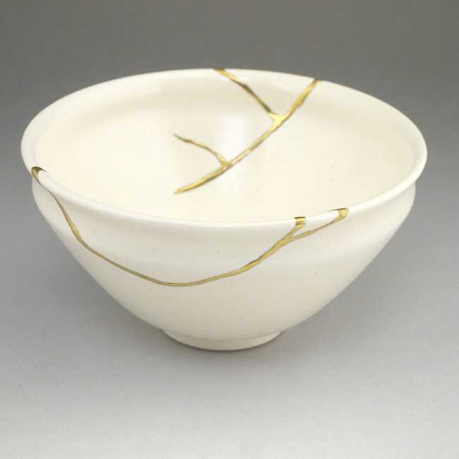 貴人茶碗 金継ぎ紋 良二 - 京焼清水焼 松韻堂