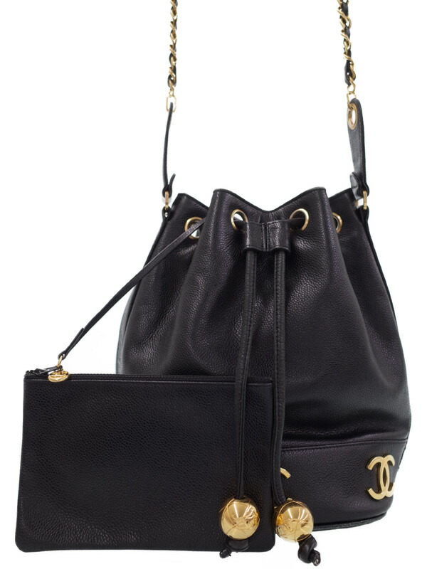 CHANEL】シャネル『トリプルココマーク 巾着型 チェーンショルダー