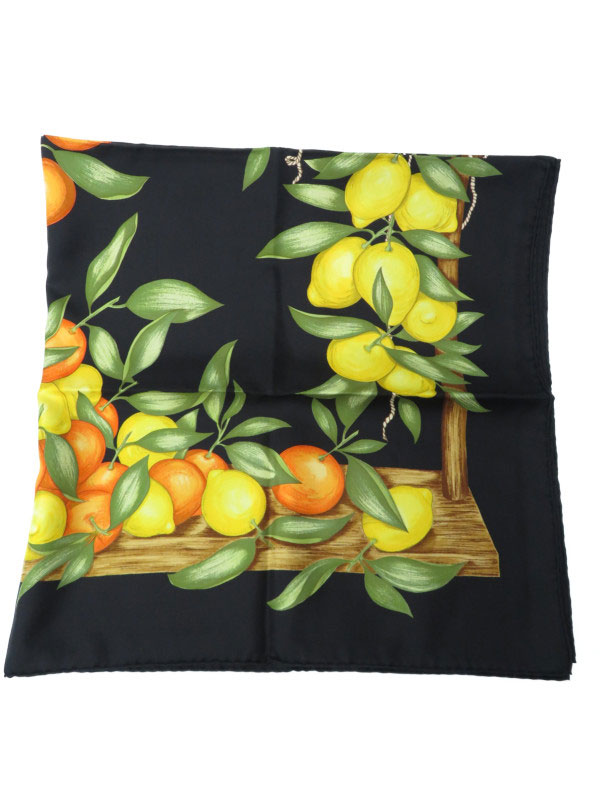 HERMES】【フランス製】エルメス『カレ90 フルーツ柄』レディース