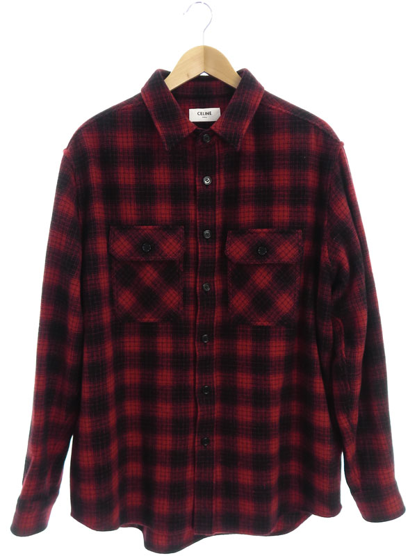 CELINE】セリーヌ『ルーズシャツ チェック size40』2C574017F メンズ
