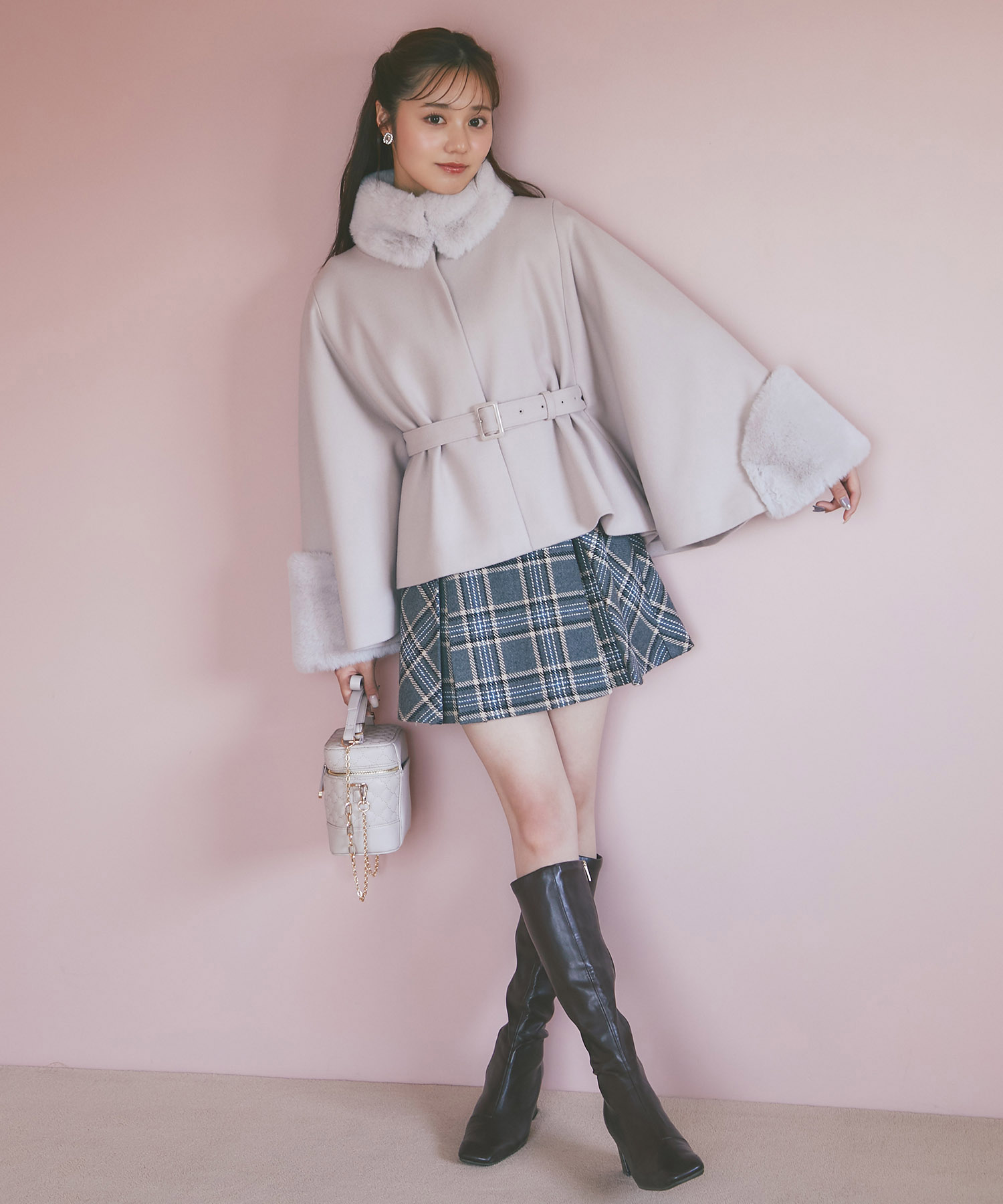 インナーパンツ付きチェックミニスカート