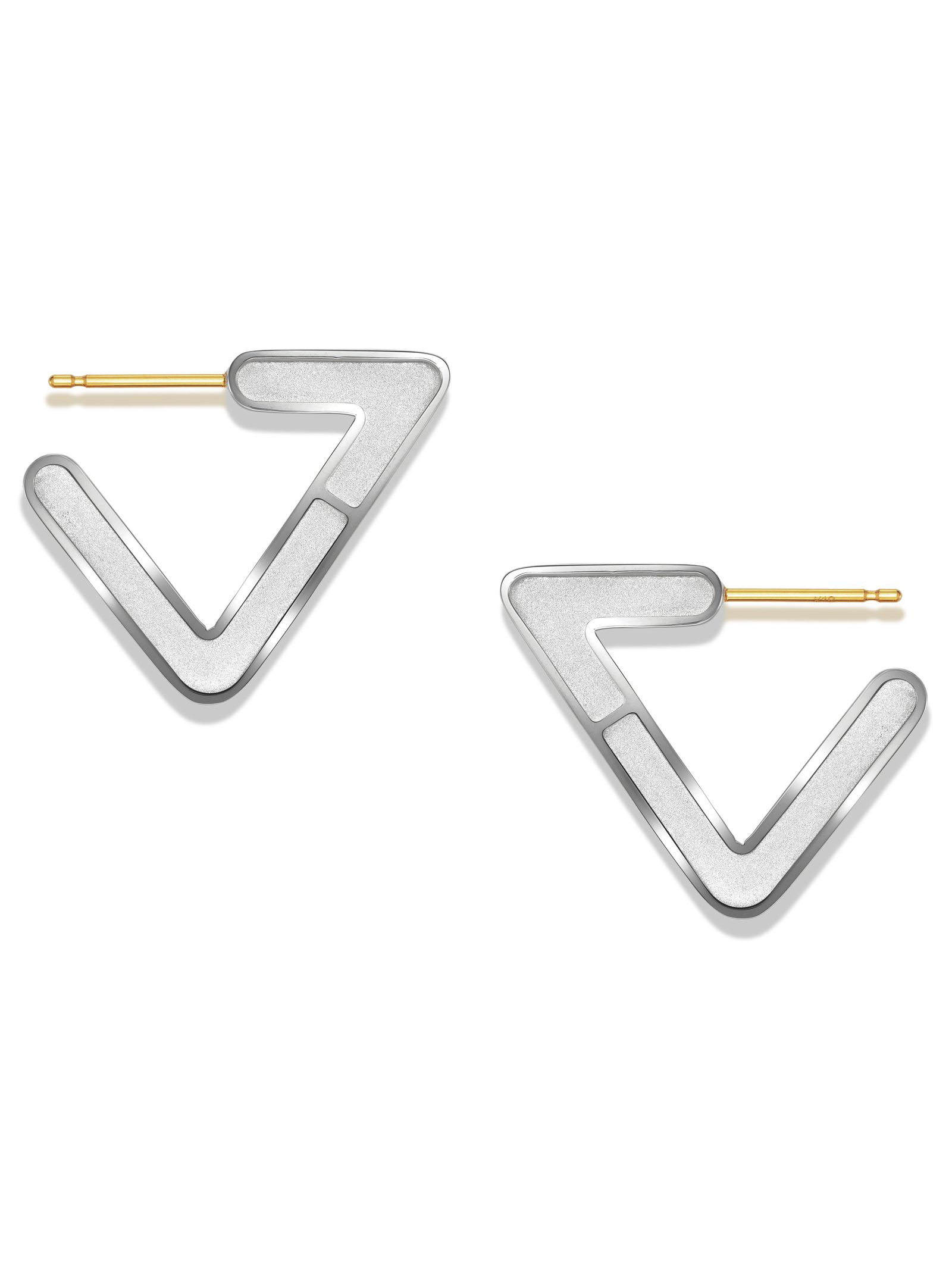 CAREERING - 【両耳用】 FRAME T 701 YELLOW - トライアングルピアス