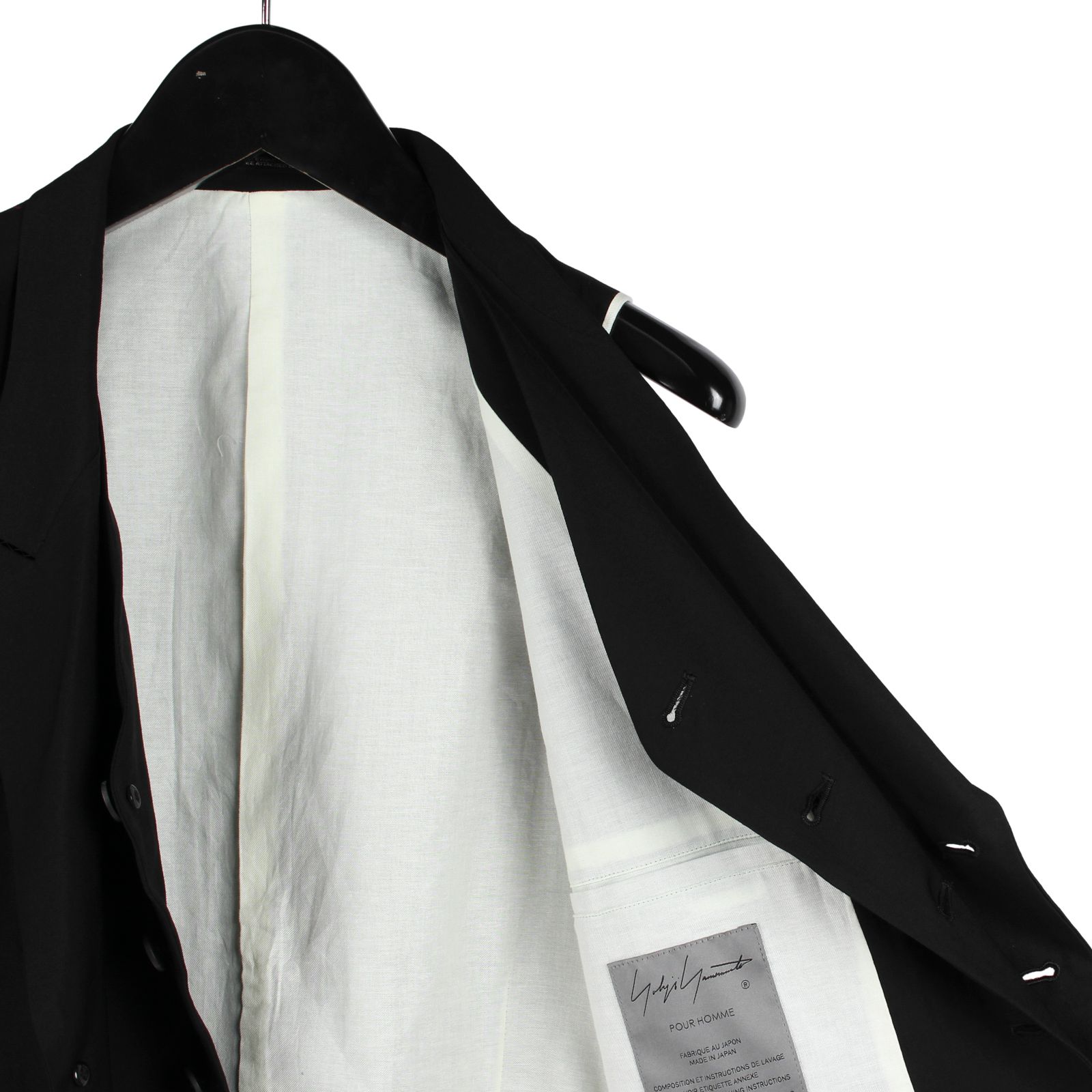 yohji yamamoto - pour homme | 前二重ベスト (メンズ) / ブラック