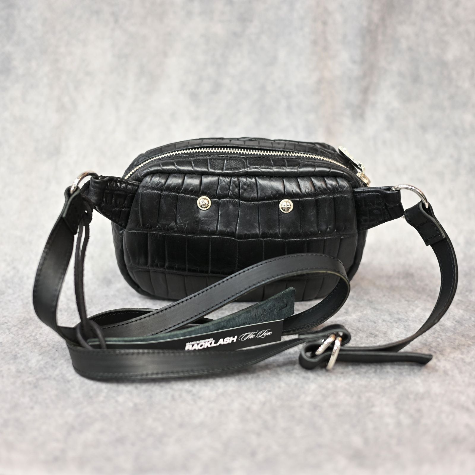 ISAMU KATAYAMA BACKLASH - The Line クロコダイル ポーチバッグ （BLK