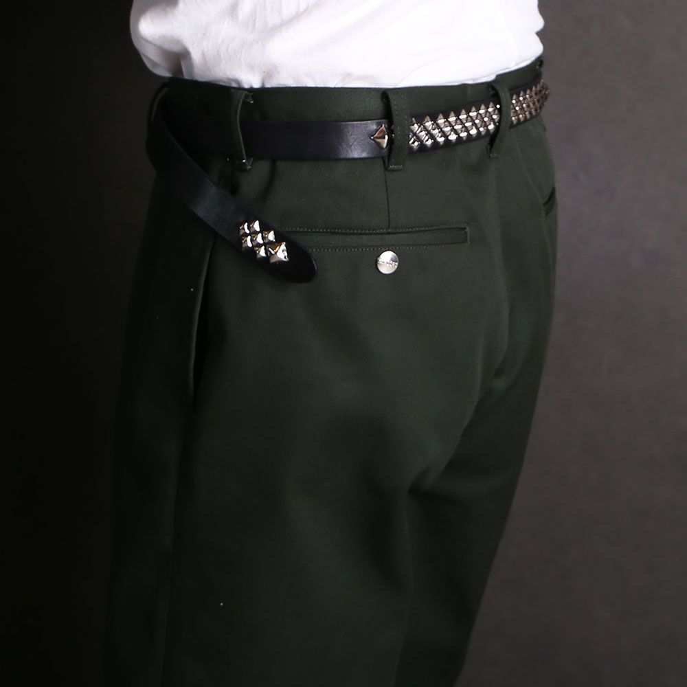 CALEE - STUDS LEATHER NARROW BELT / スタッズ ベルト / CL-24SS018LE