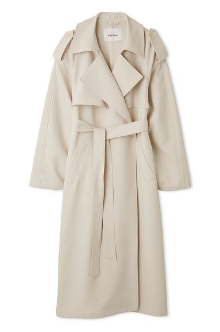 Mila Owen - 共ベルト付肩章デザイントレンチコート (IVR