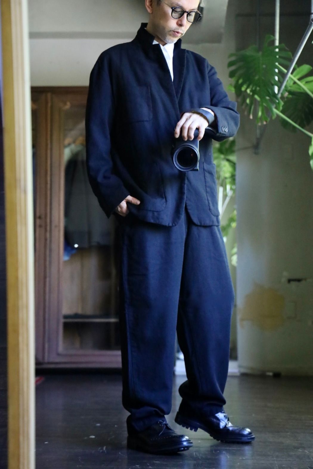 COMME des GARCONS HOMME 縮絨ウールサージセットアップスタイル