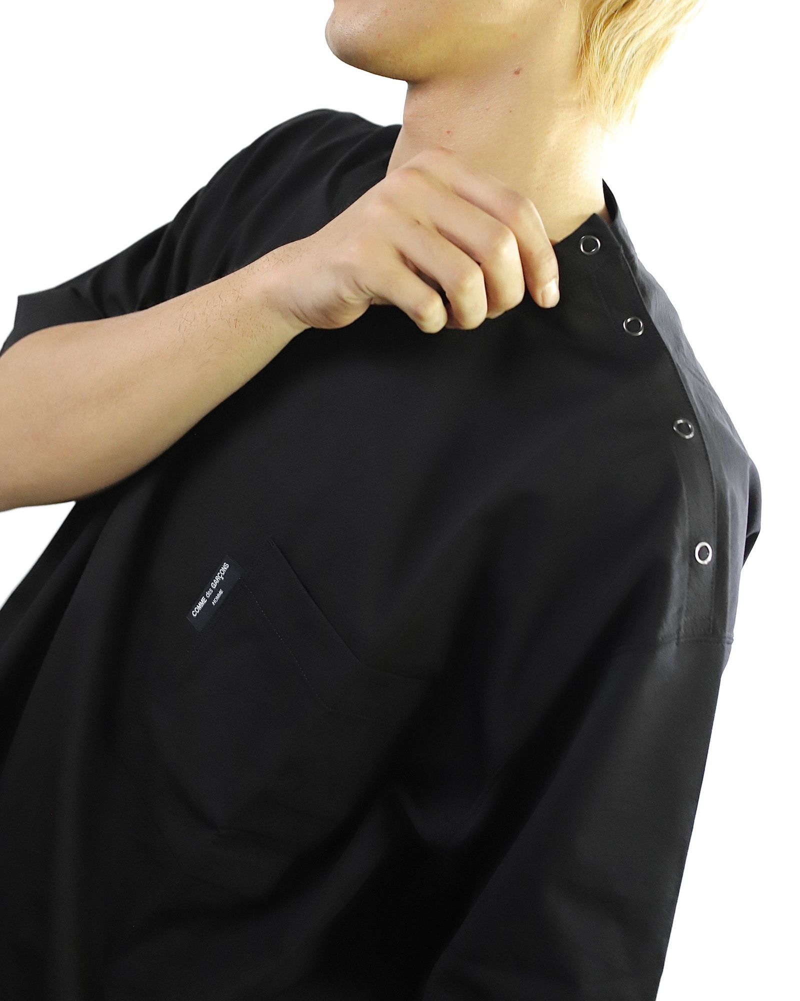 24ss 定番 エステルバイヤス半袖シャツ ブラックコムデギャルソン 24ss