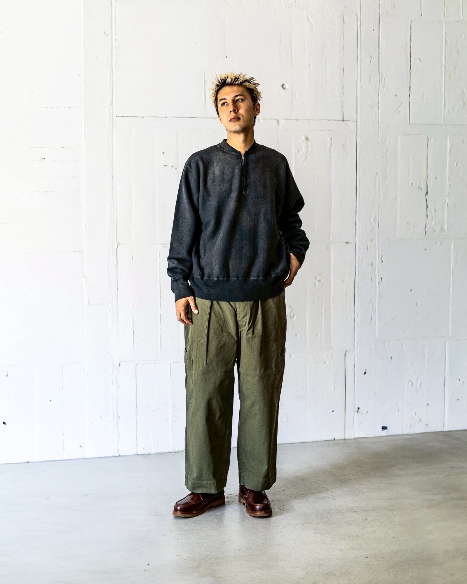 A.PRESSE Vintage Half Zip Rib Collar Sweatshirt 8月23日(土)新作