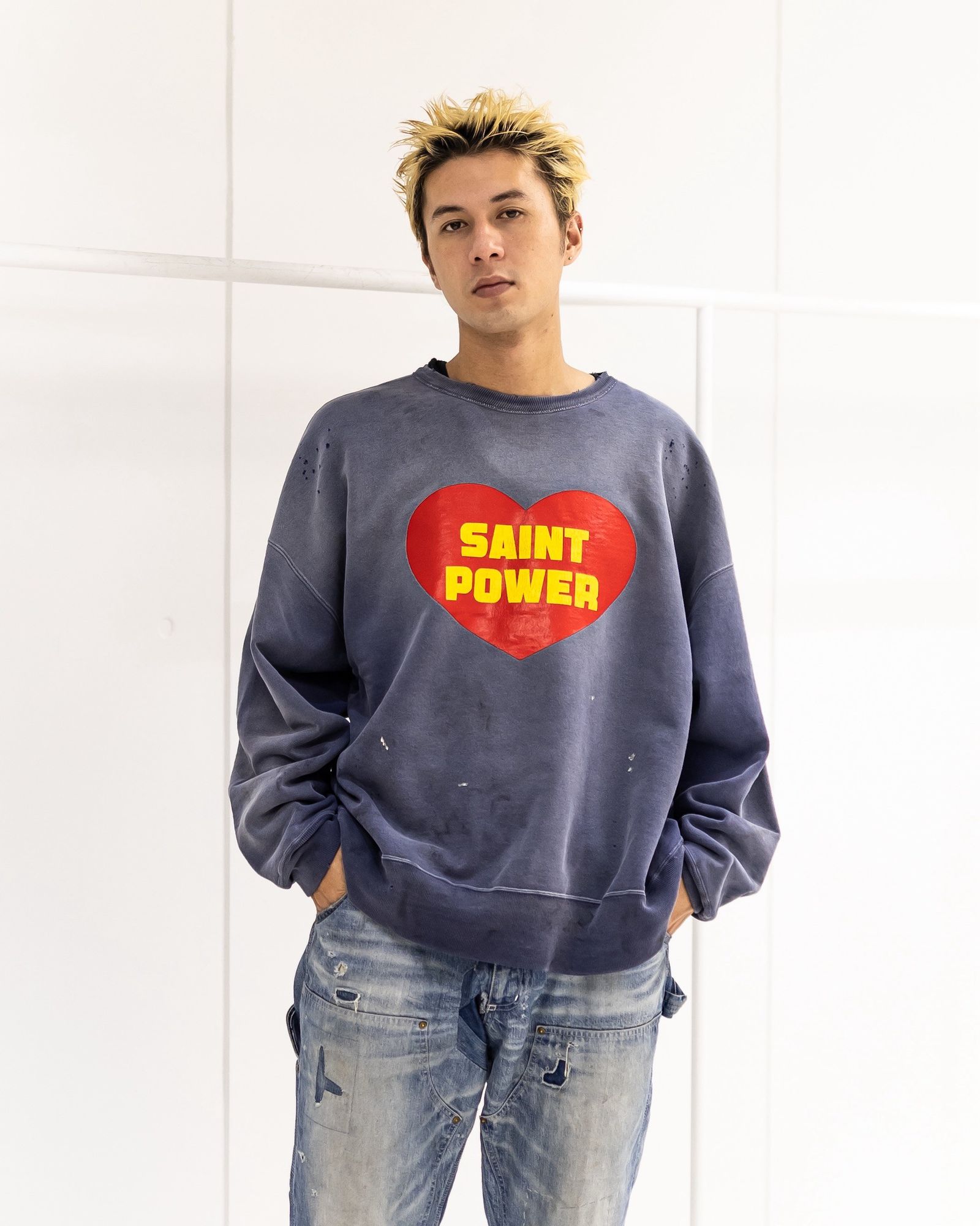 SAINT M×××××× - セントマイケル SAINT POWER CRW NECK SWT/NAVY(SM