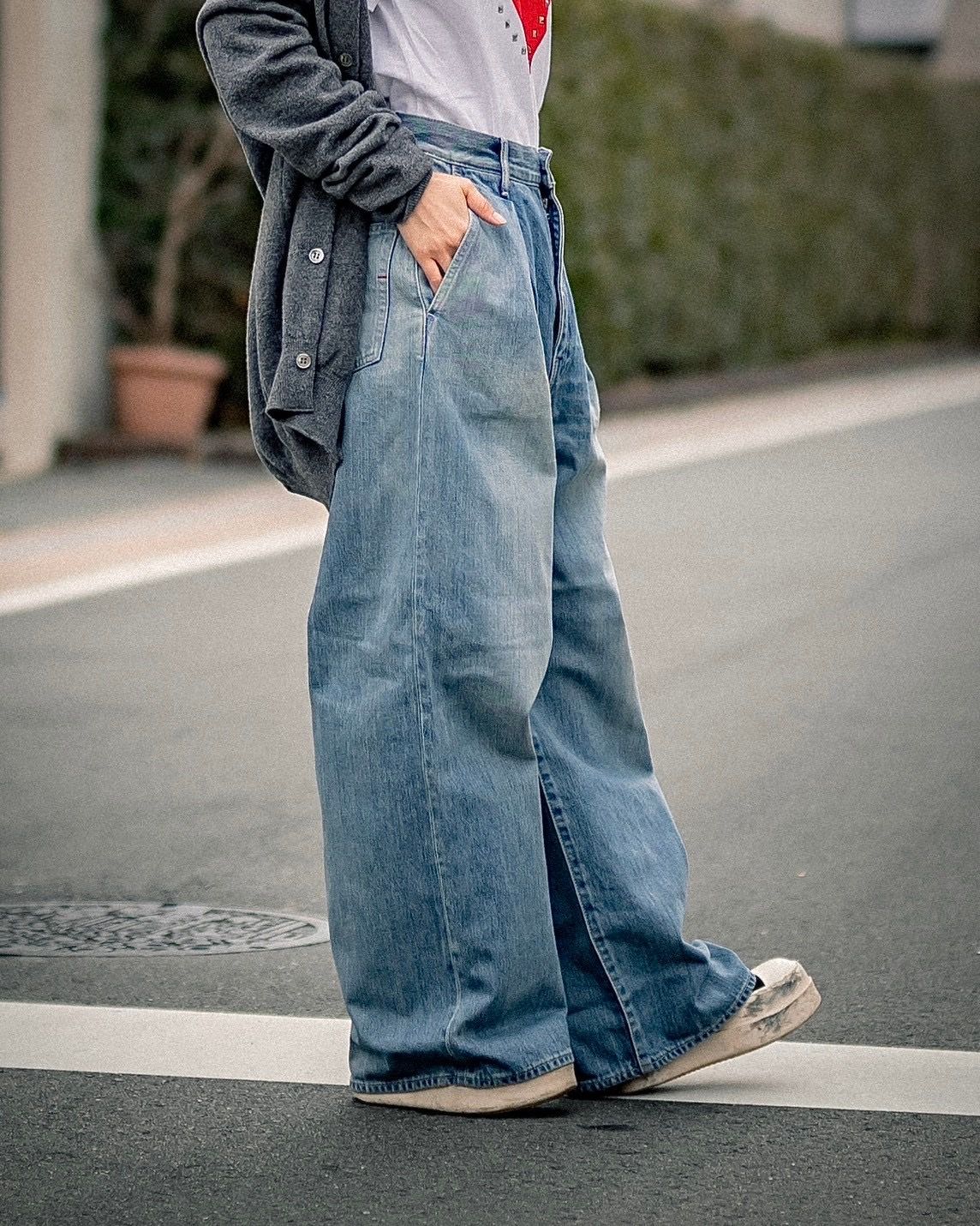 Graphpaper - Graphpaper Women's Selvage Denim Two Tuck Wide Pants