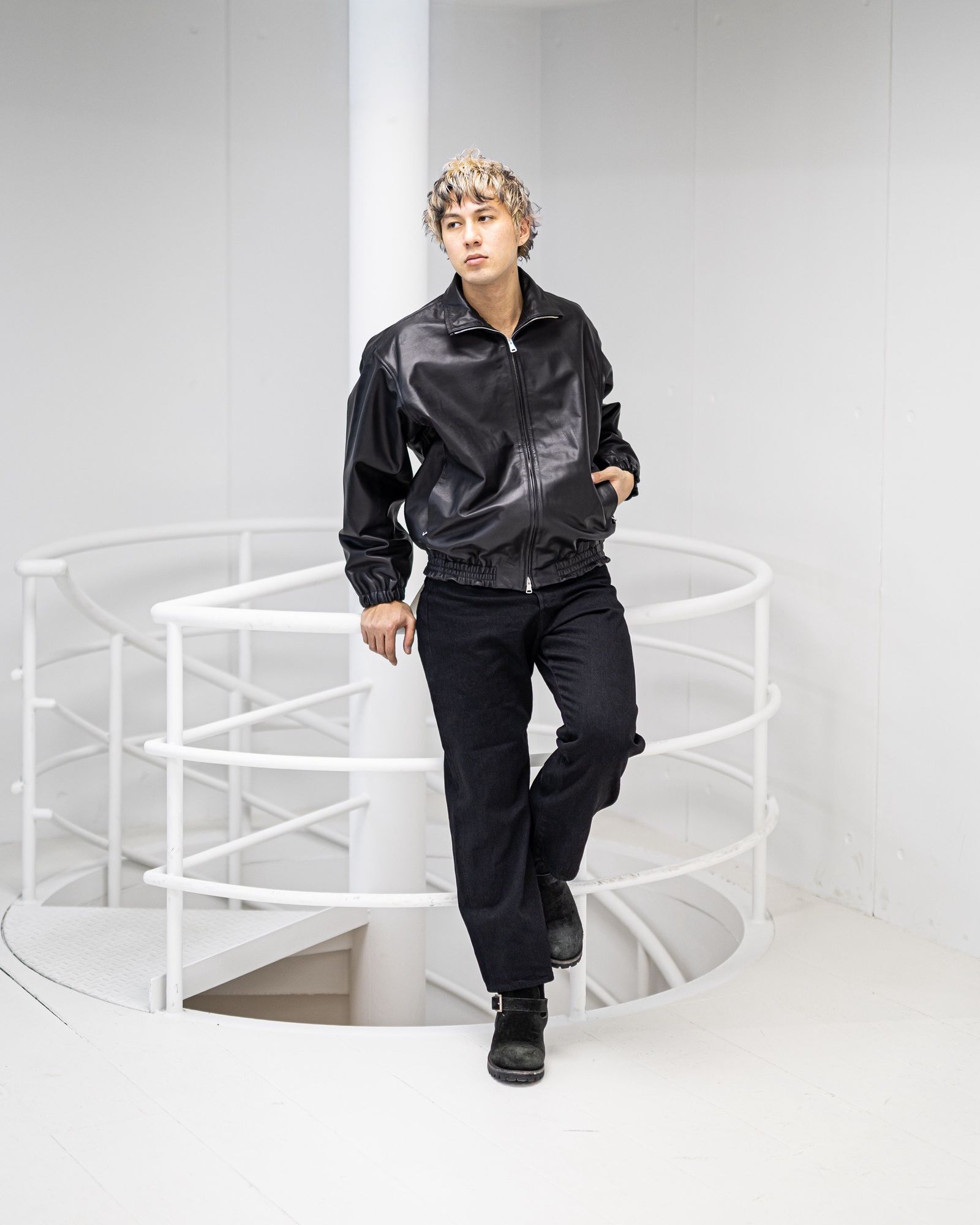 YOKE - YOKE 26SS Carf Leather Truck Jacket(YK26SS01157B)BLACK☆1月