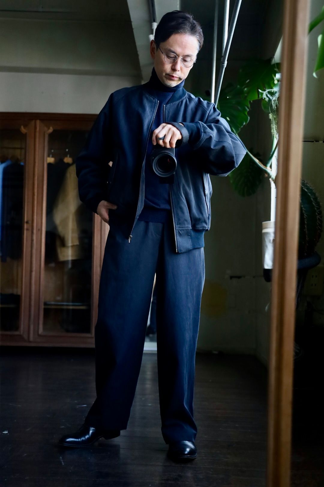 A.PRESSE - アプレッセ Silk Padding Jacket(25SAP-01-08H)NAVY☆1月11