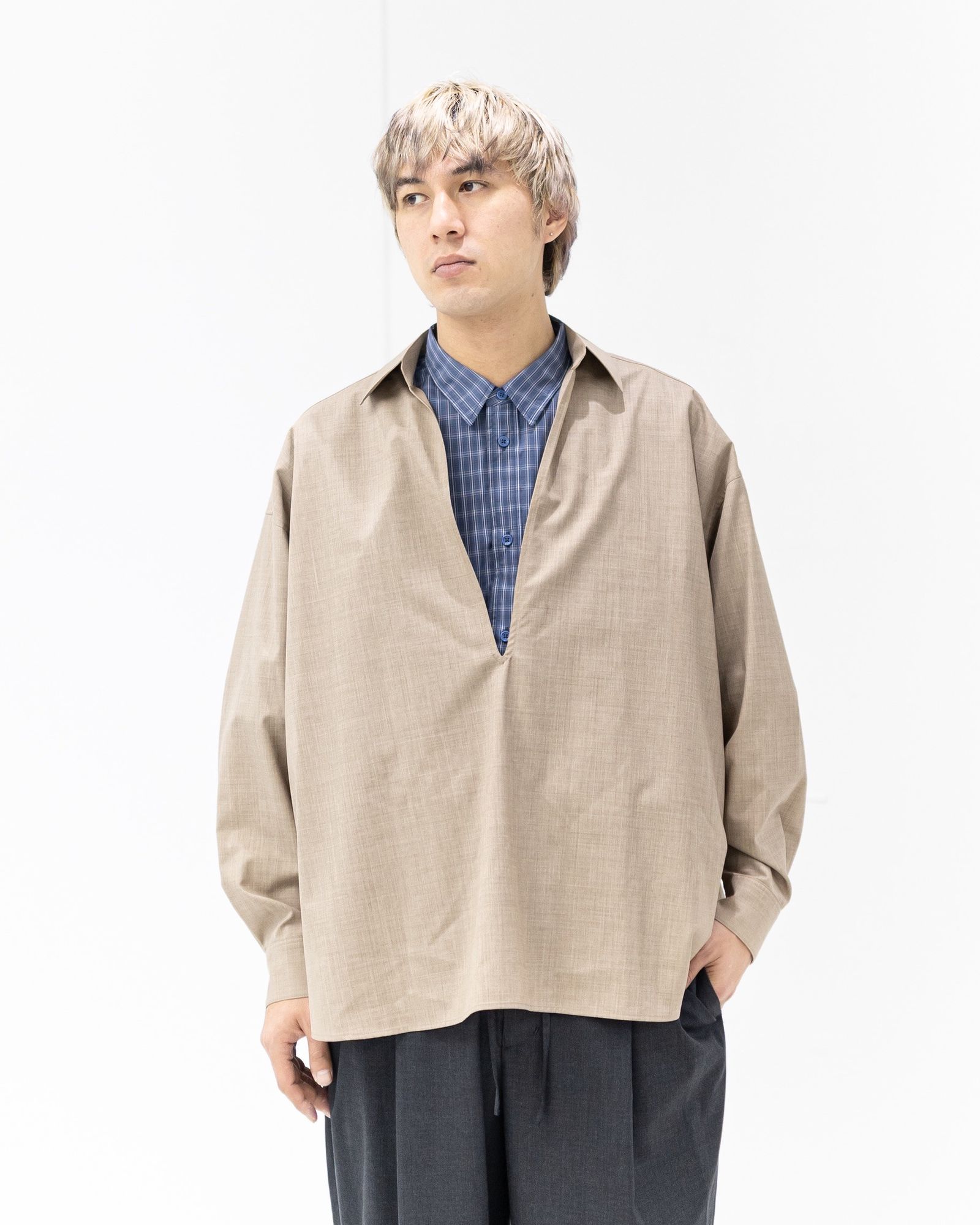 Graphpaper - Graphpaper 26SS Fine Wool Heather S/S Skipper Shirt