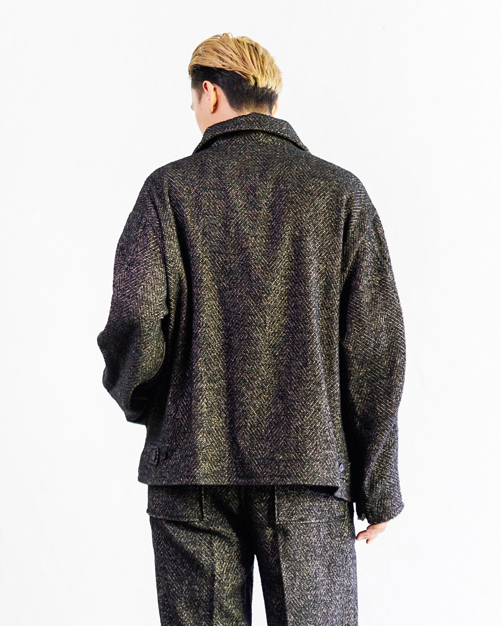 YOKE TWEED STAND COLLAR ZIP BLOUSON セットアップスタイル | 5582 | MARK